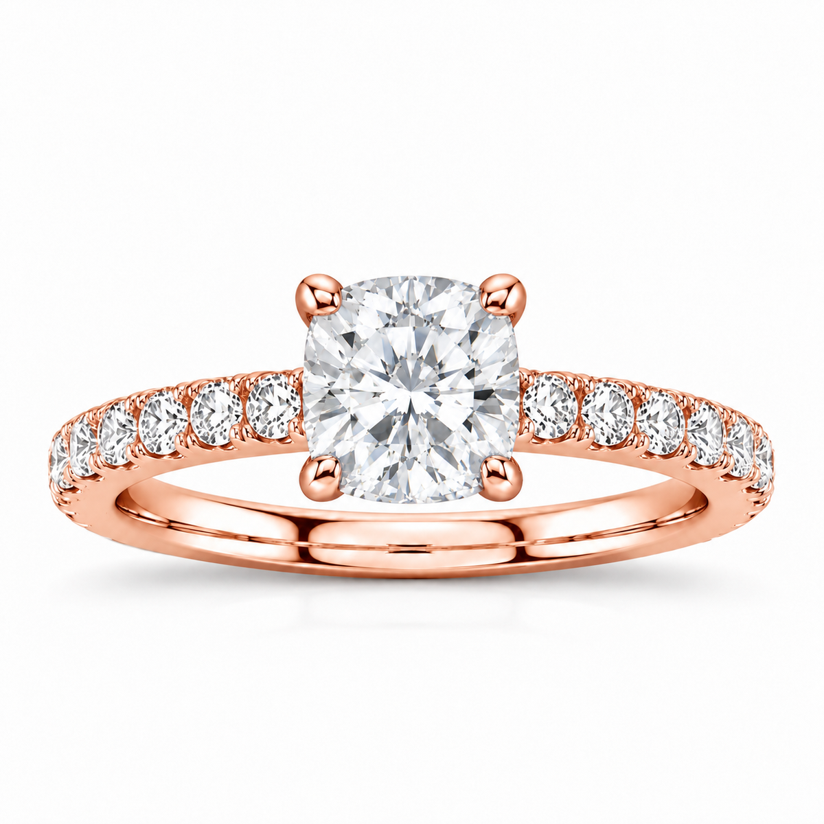 Valerie rose gold 2.00ct center front view
