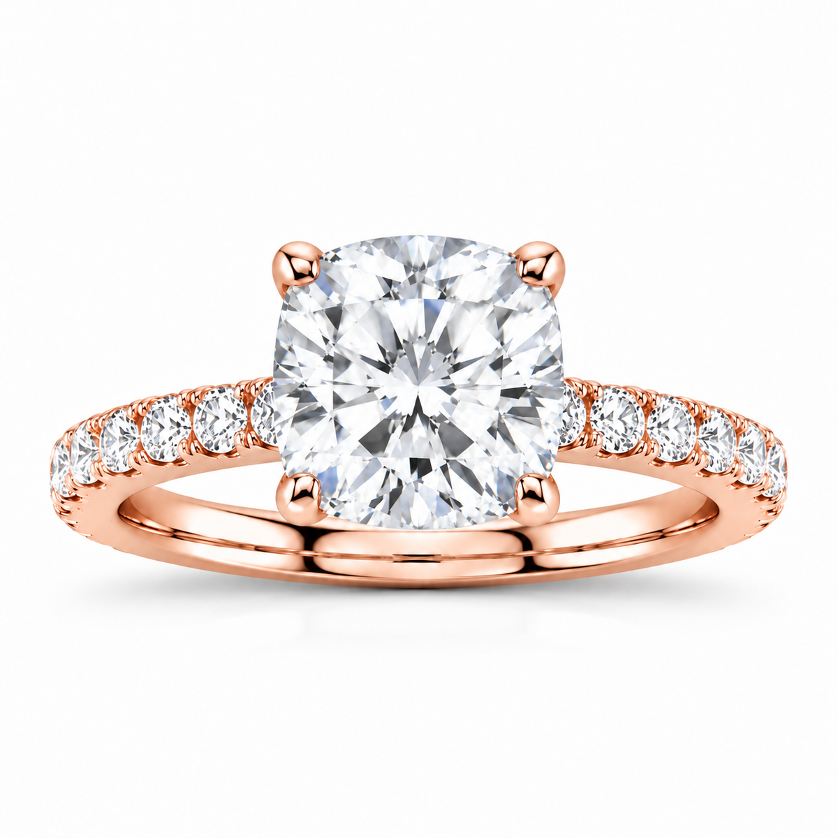 Valerie rose gold 3.00ct center front view
