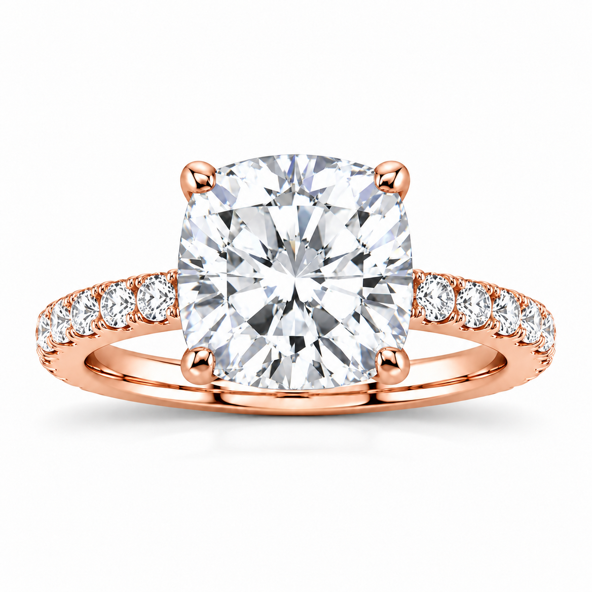 Valerie rose gold 4.00ct center front view