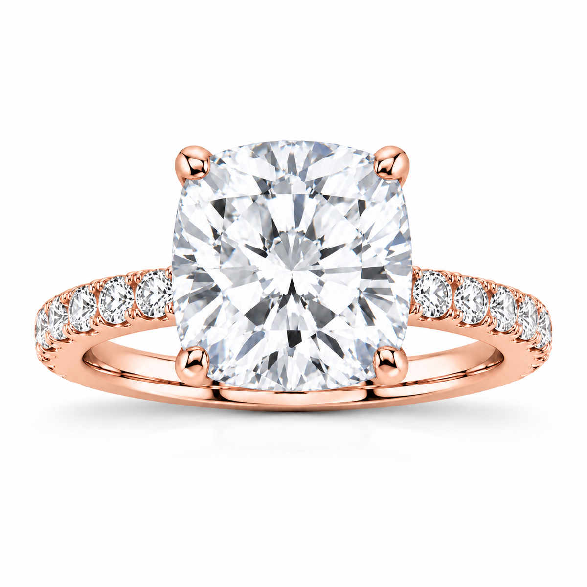 Valerie rose gold 5.00ct center front view
