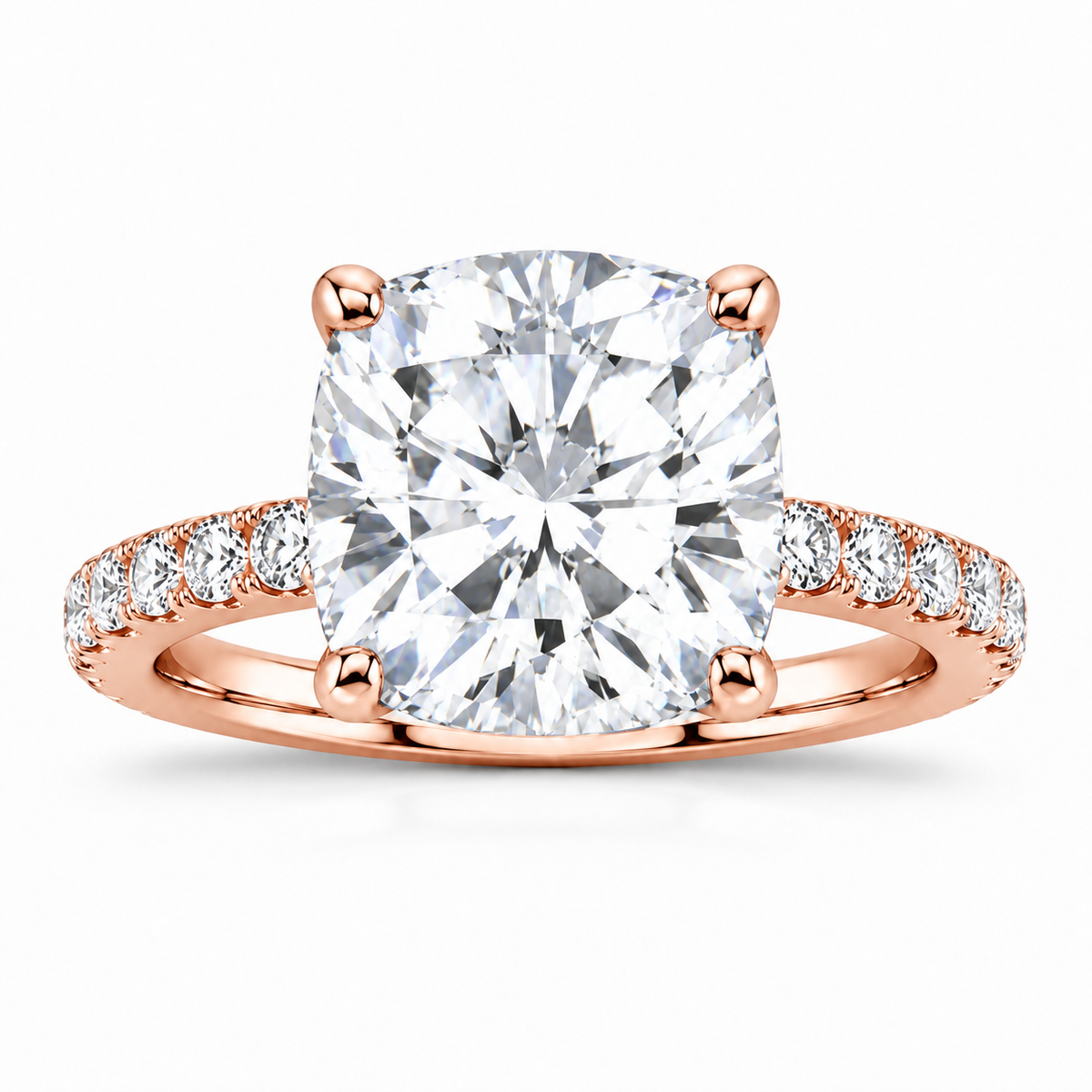 Valerie rose gold 6.00ct center front view