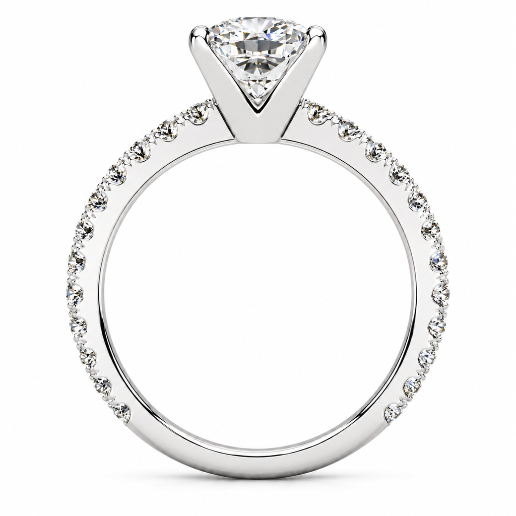 Valerie engagement ring - white gold profile view