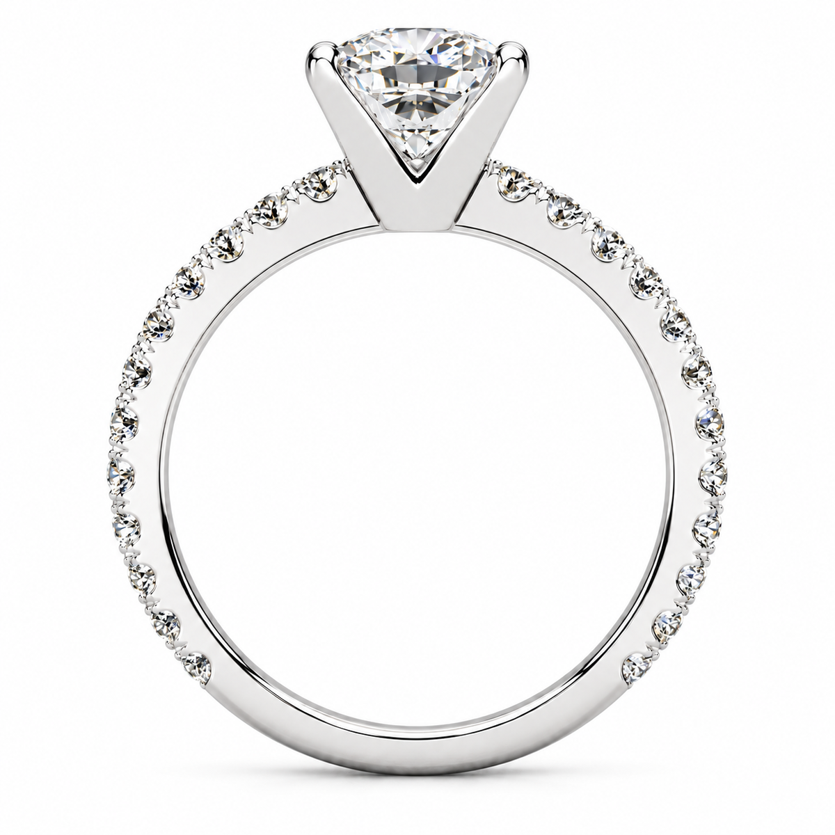 Valerie engagement ring - white gold profile view