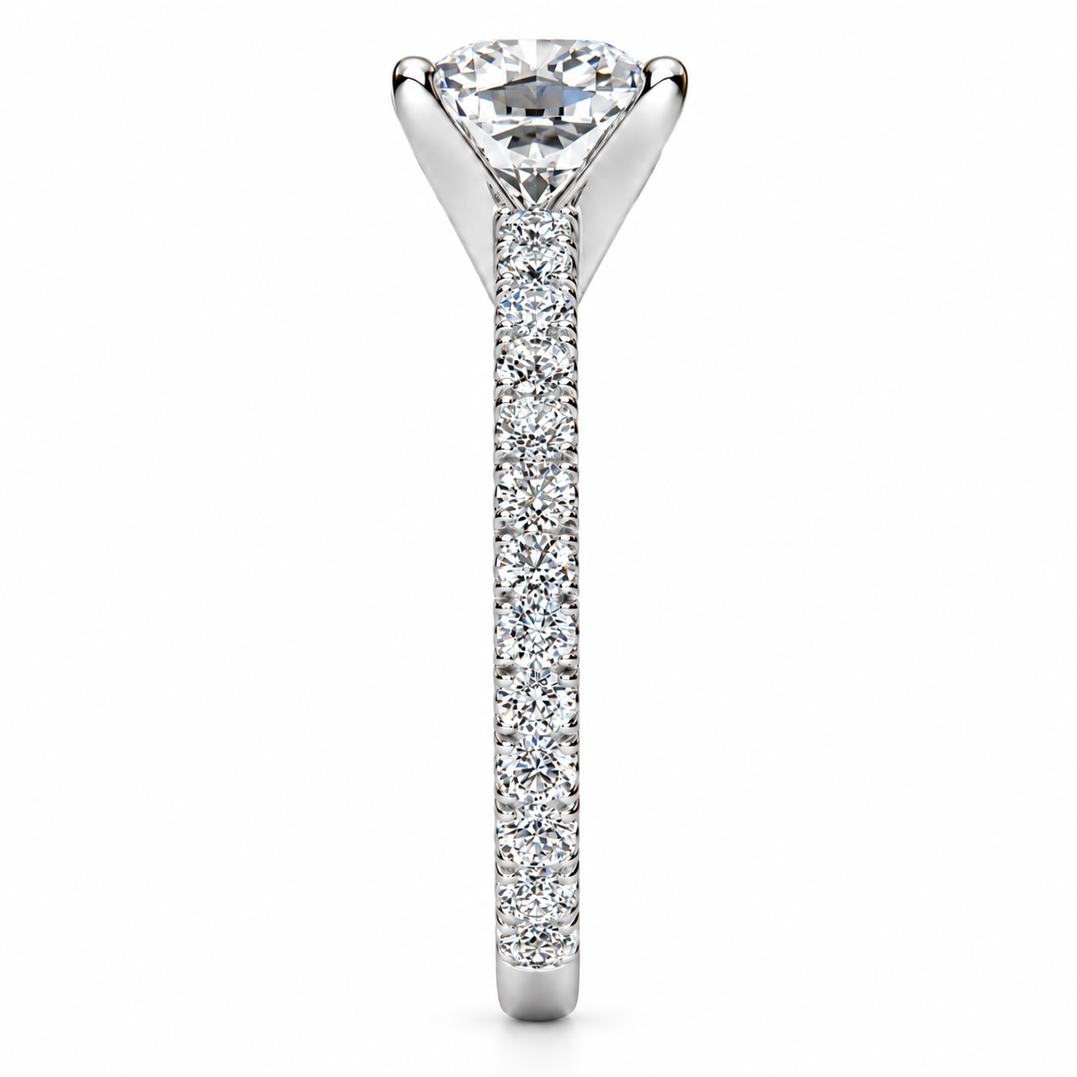 Valerie engagement ring - white gold side view
