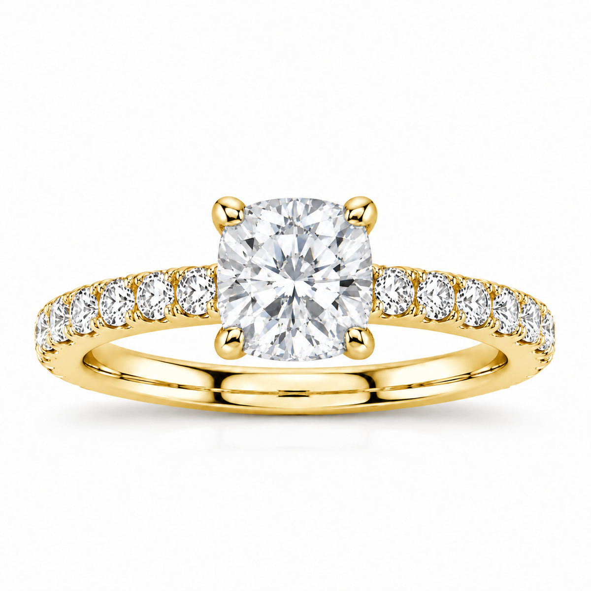 Valerie yellow gold 2.00ct center front view