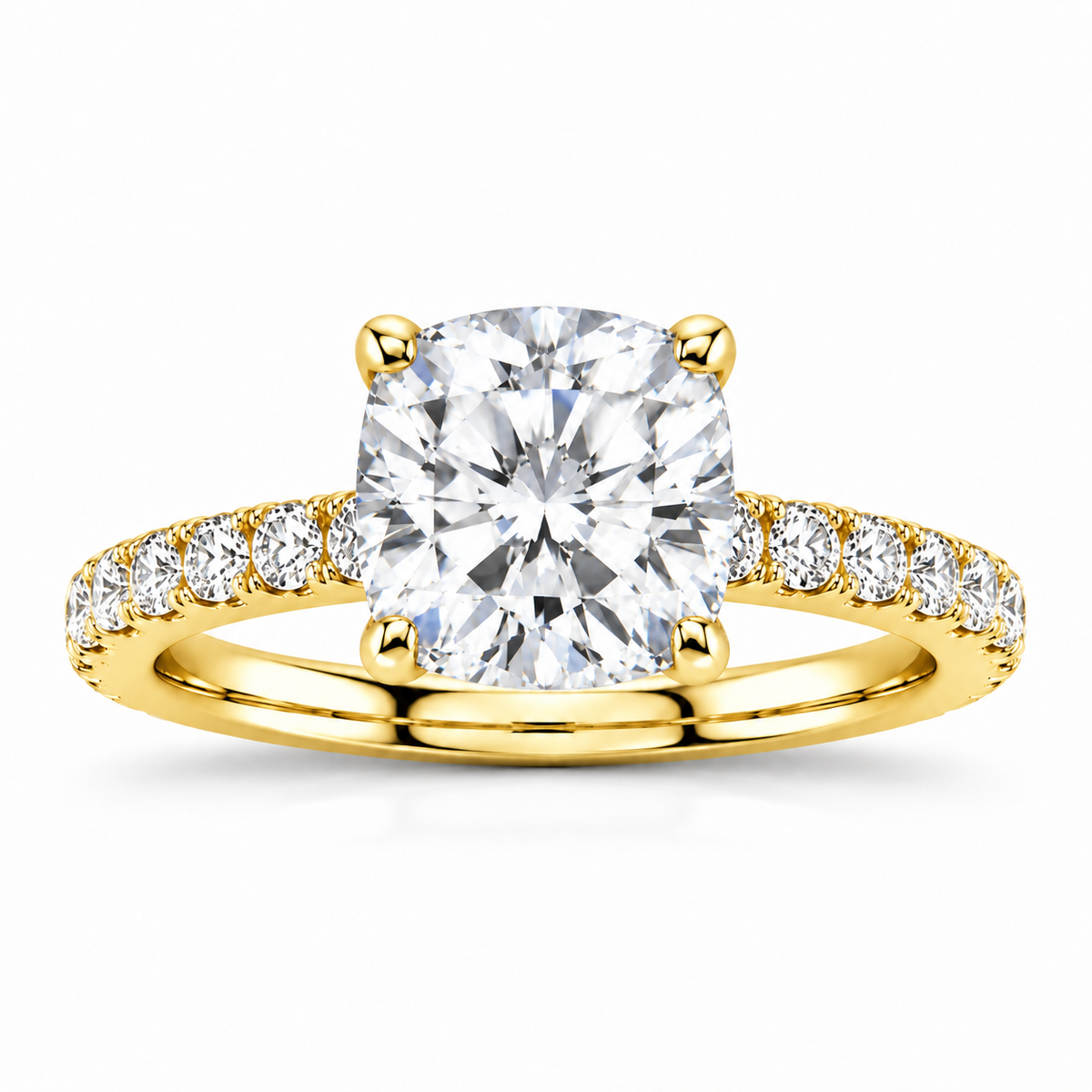 Valerie yellow gold 3.00ct center front view