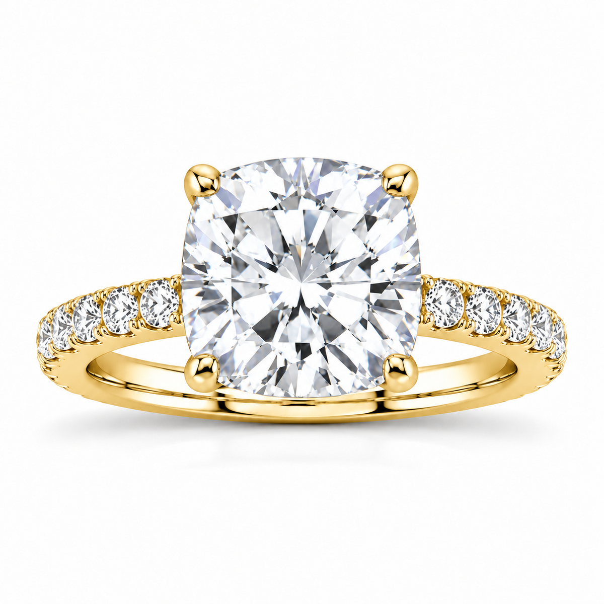 Valerie yellow gold 4.00ct center front view