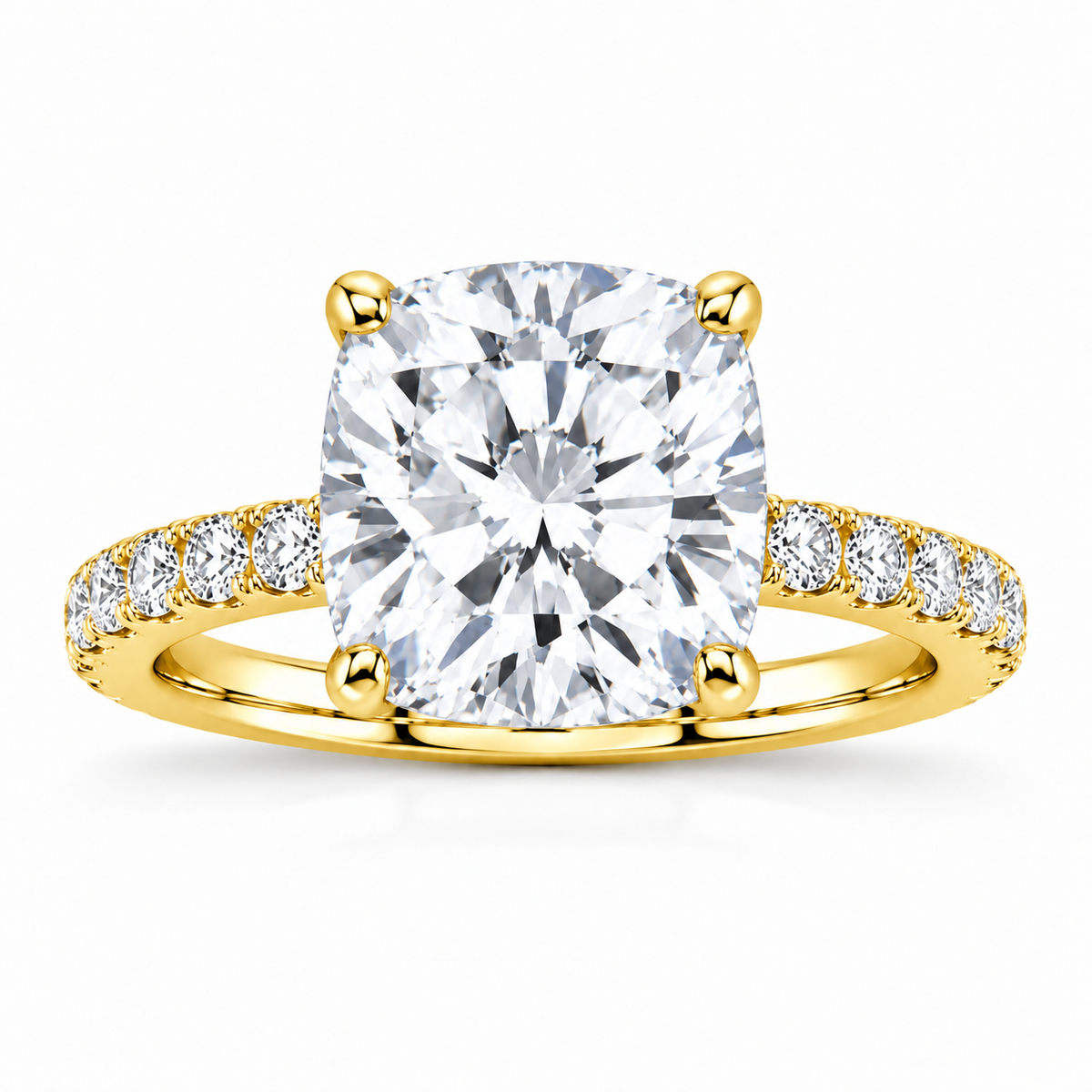 Valerie yellow gold 5.00ct center front view