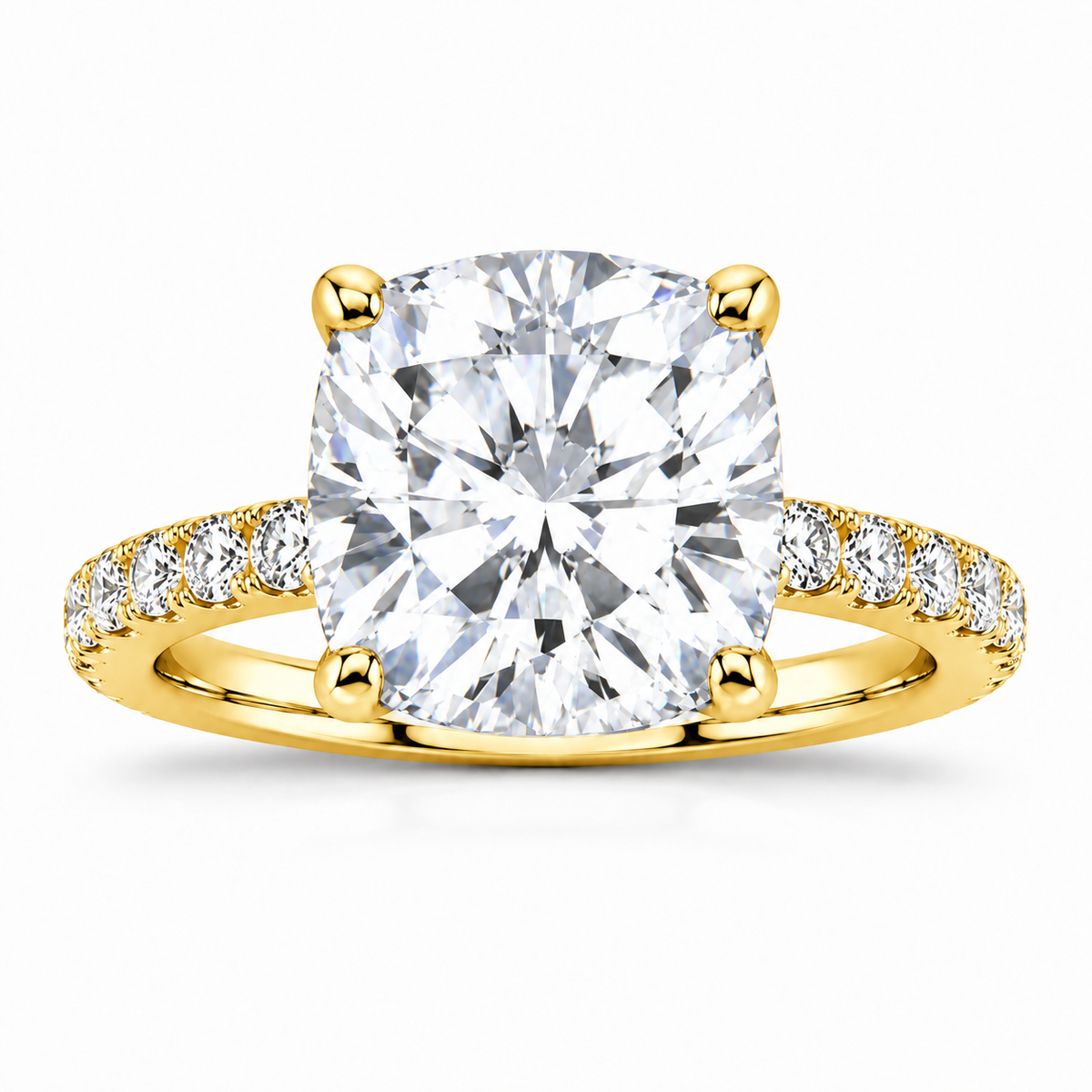 Valerie yellow gold 6.00ct center front view