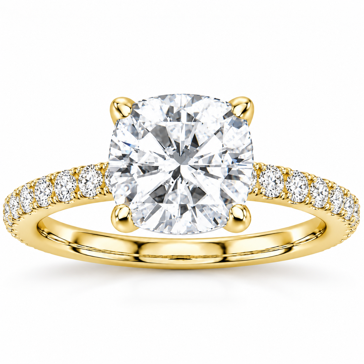 Valerie engagement ring - yellow gold front view