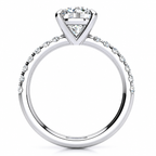 Vicky engagement ring — white gold — side view