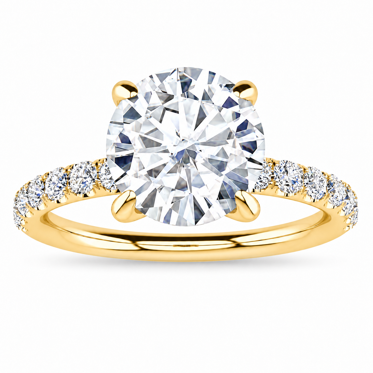Vicky engagement ring — yellow gold — front view