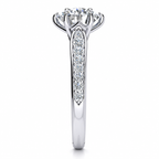 Vine engagement ring — white gold — end view