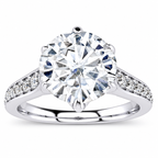 Vine engagement ring — white gold — front view