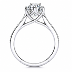 Vine engagement ring — white gold — side view