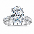 Whitney Oval Lab Grown Ring — white gold — front view