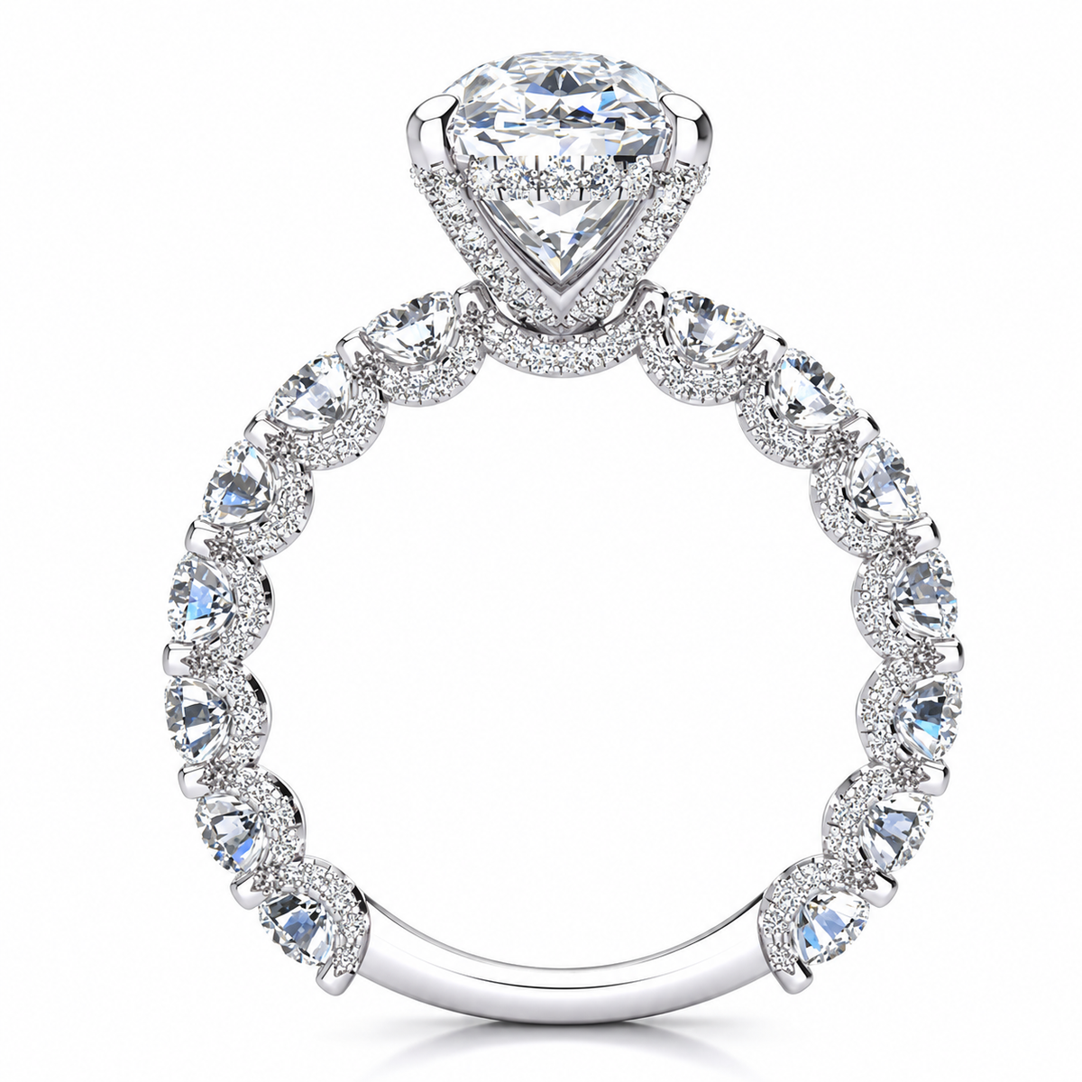 Whitney Oval Lab Grown Ring — white gold — side view