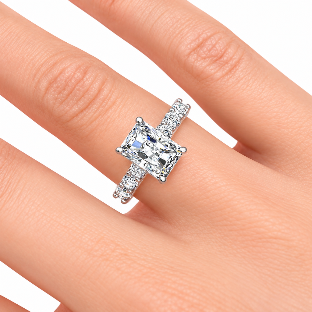 Whitney Lab Grown Ring — white gold — hand view