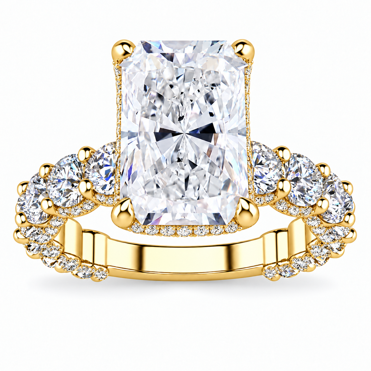 Whitney Lab Grown Ring — yellow gold — front view