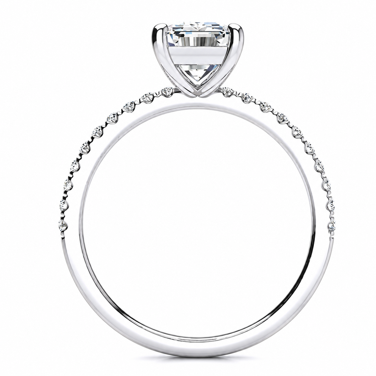 Yana engagement ring — white gold — side view